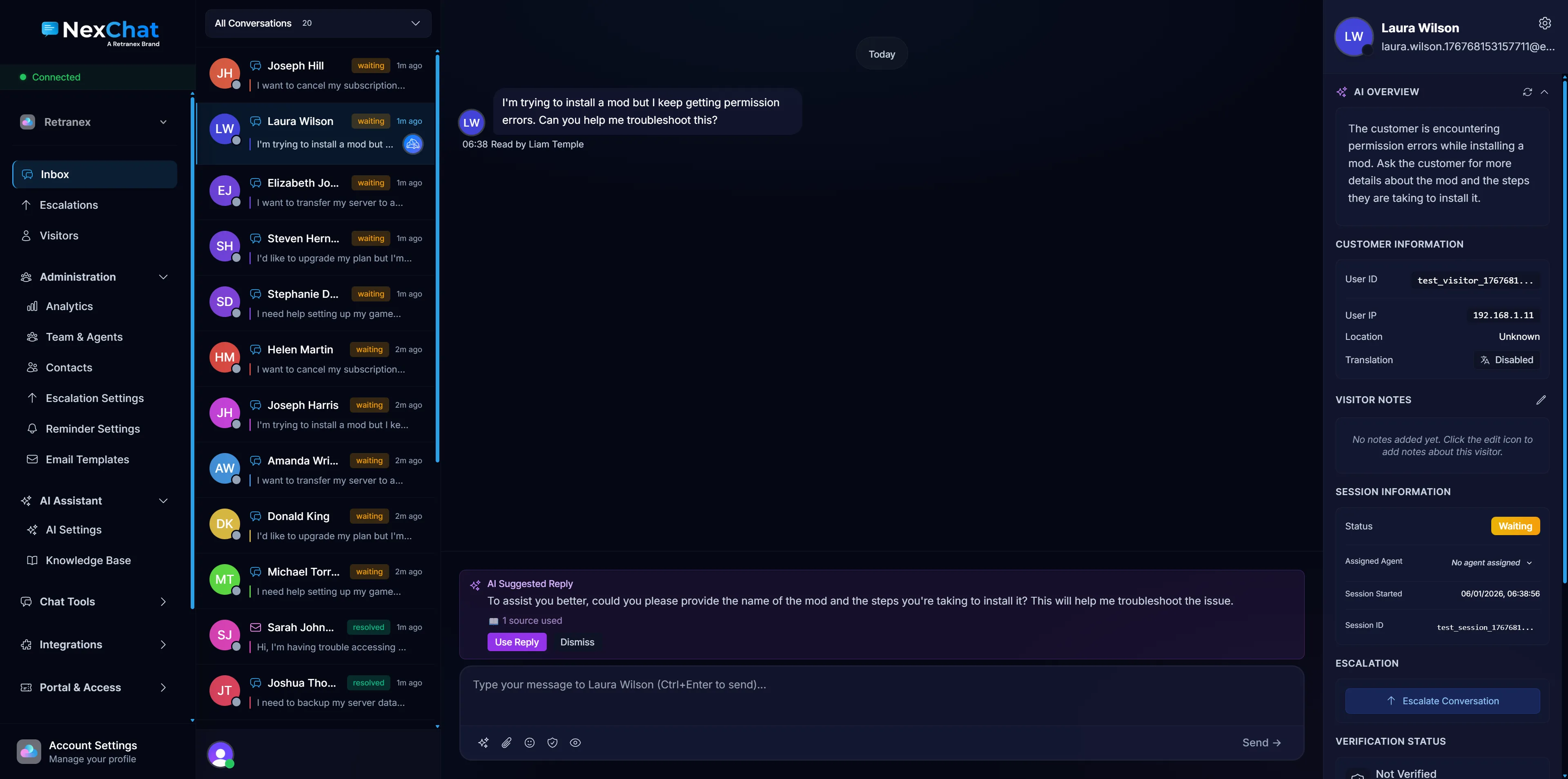 NexChat Chat Interface